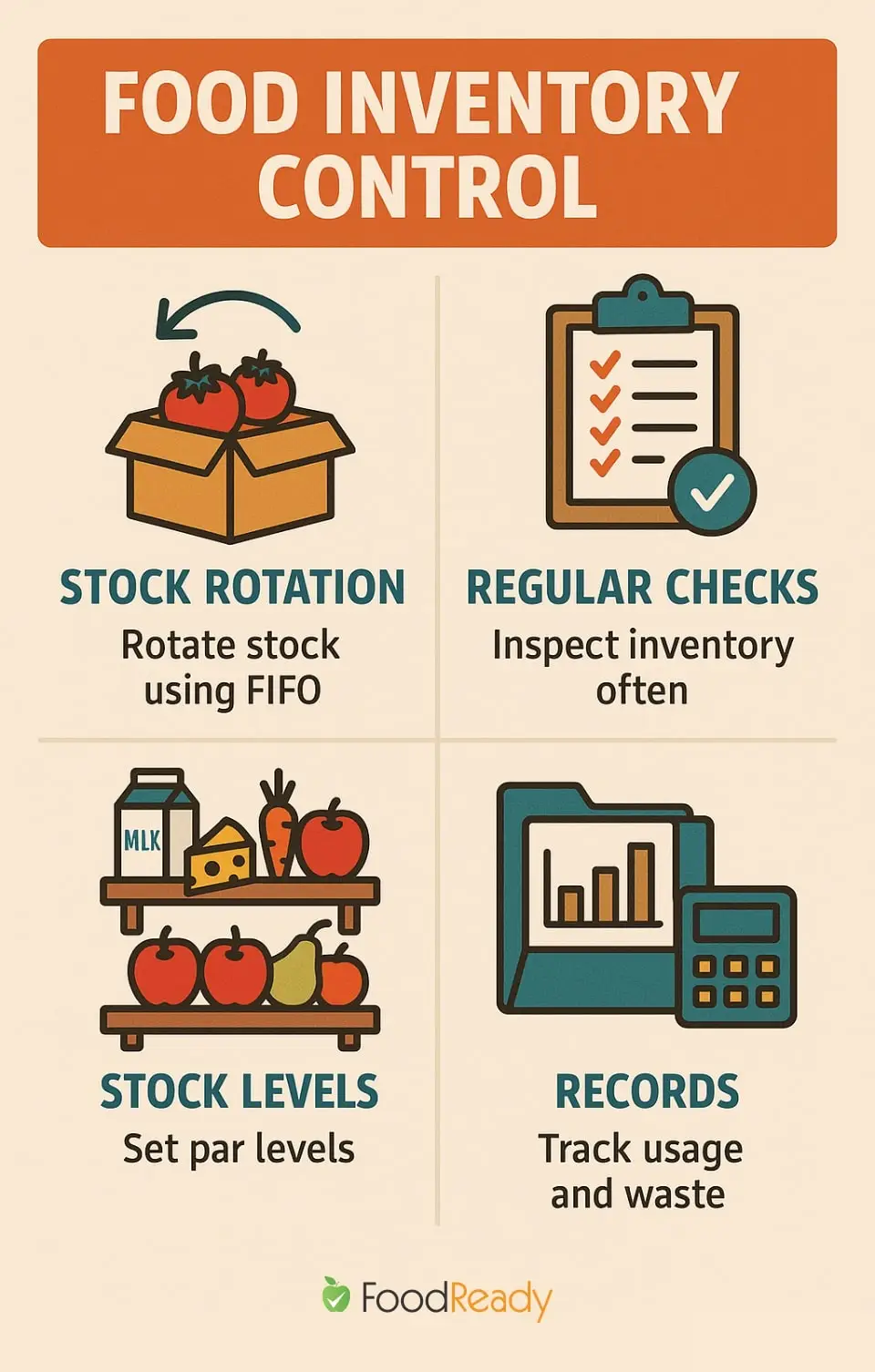 Food inventory control methods infographic