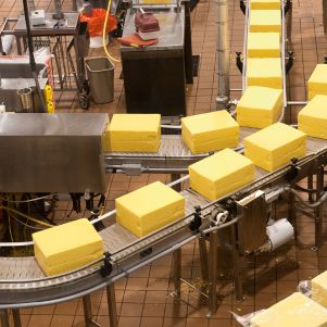 Food packages in a factory