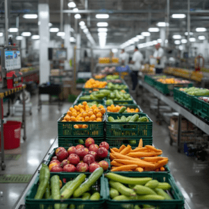 Fruits and vegetables for packaging