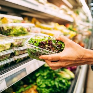 Packaged food in supermarket