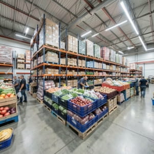 Warehouse with vegetables