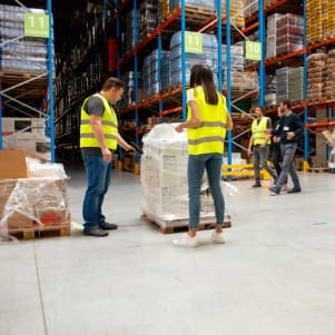 Workers in warehouse